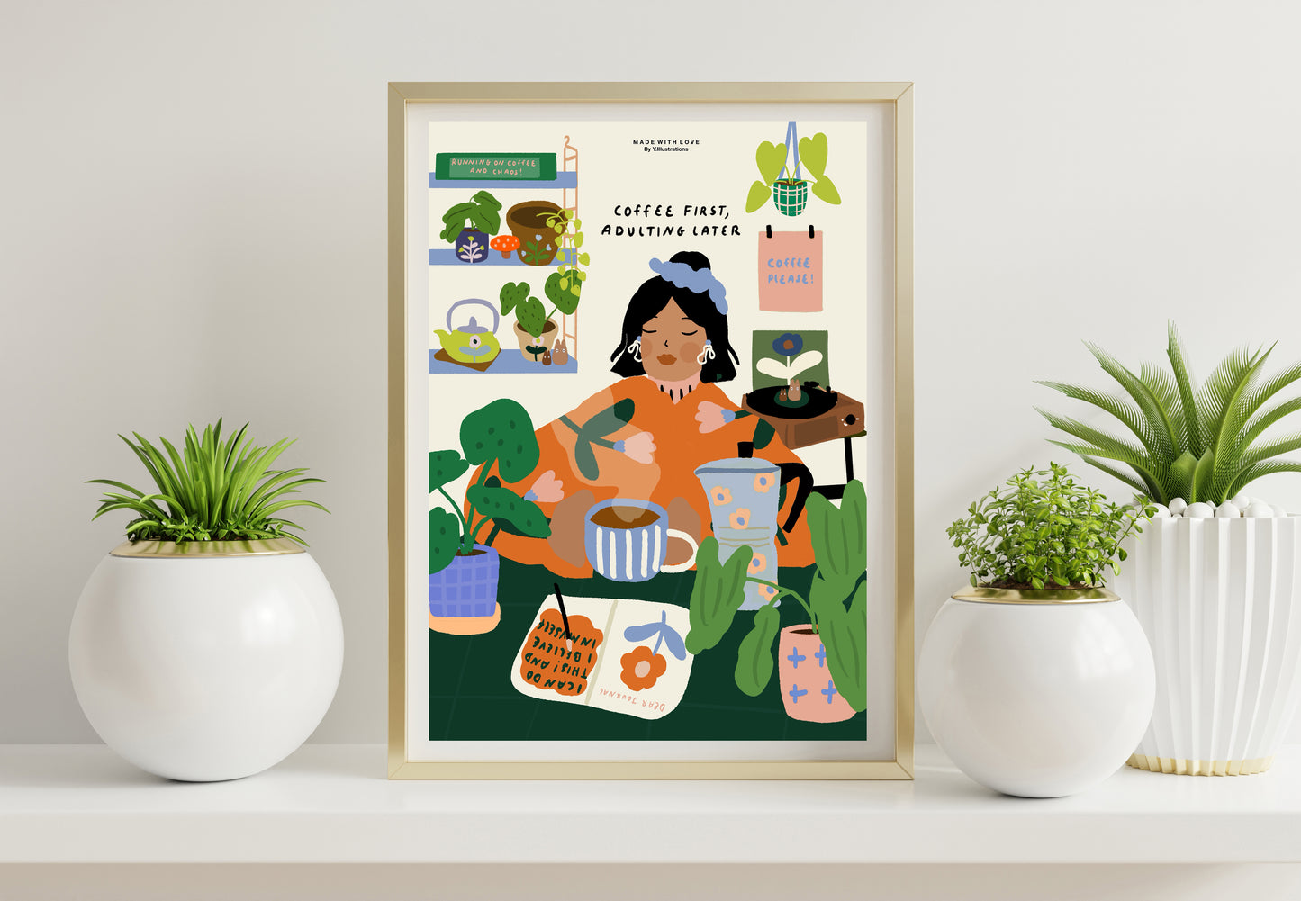 Coffee First adulting later - A4 PRINT