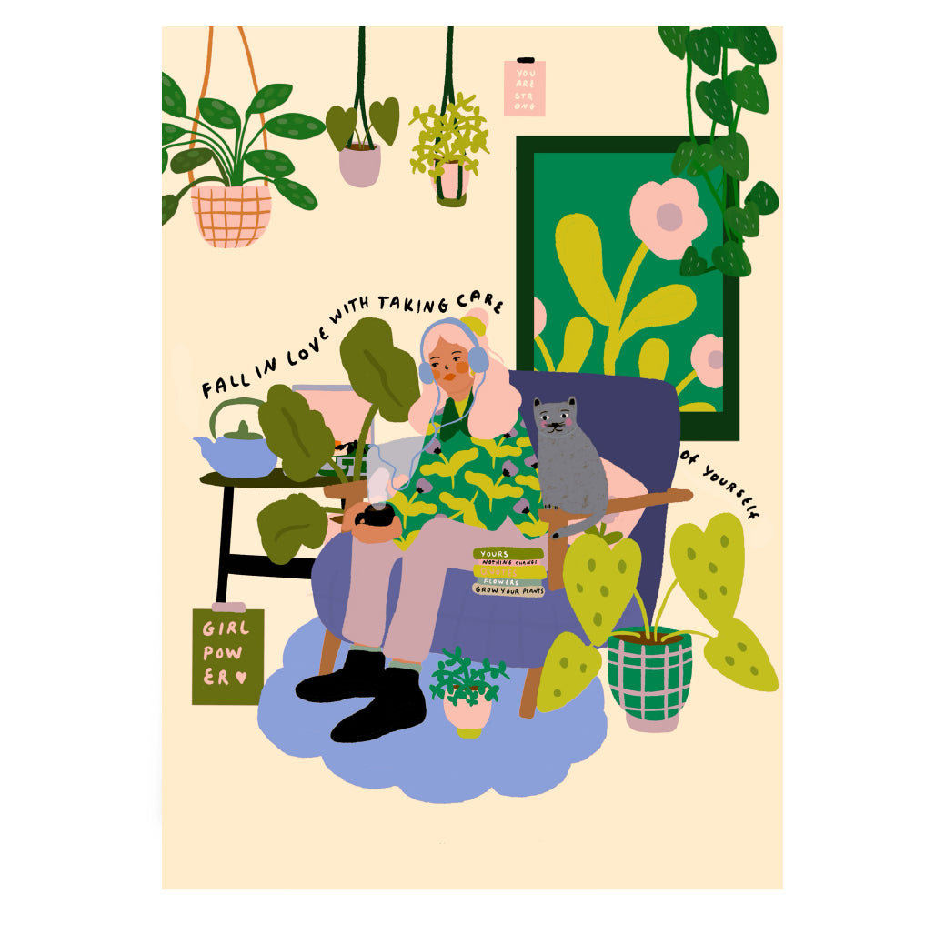 Fall in love with taking care with yourself - A4 PRINT