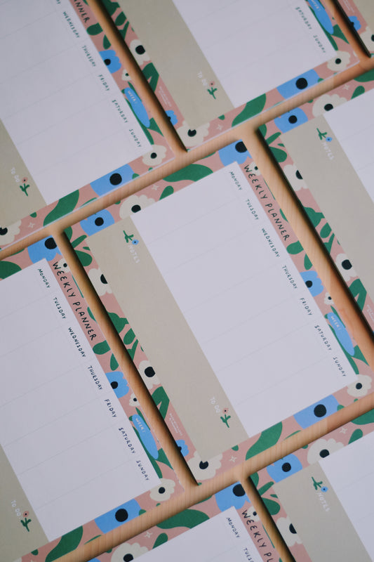 A5 Weekly Planner Flower Pattern (21,0cm x 14,8cm) 50 Sheets