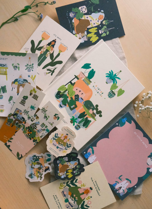 Journal Bundle - (included: Journal, Creative A6 Planner & 2 Postcards, 2 Washi Tape)