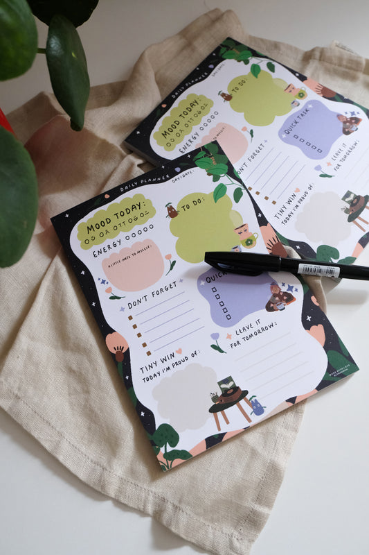 A5 Daily Planner Flower Pattern (14,8cm x 21,0cm) 50 Sheets / NEW EDITION