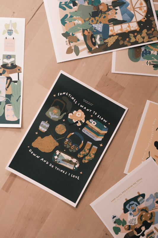 A5 / A6 Limited Edition Prints (printed on Watercolor Paper / with white Border)