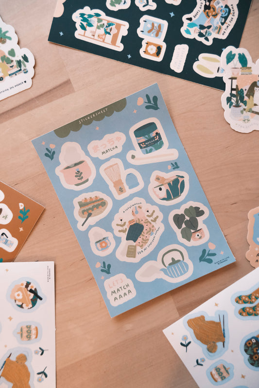 Sticker Sheet Matcha Lover