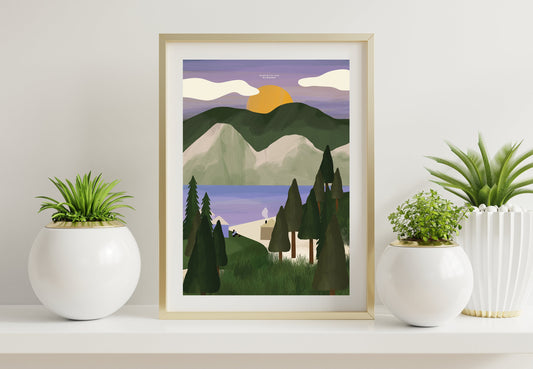 lilac landscape - A4 PRINT