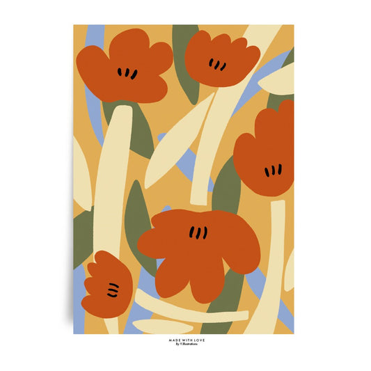 Akami Flower - FlORAL ABSTRACT PRINT A2/A3