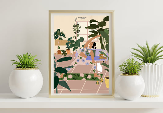 Yoga at Home - (Purple Edition) A4 PRINT