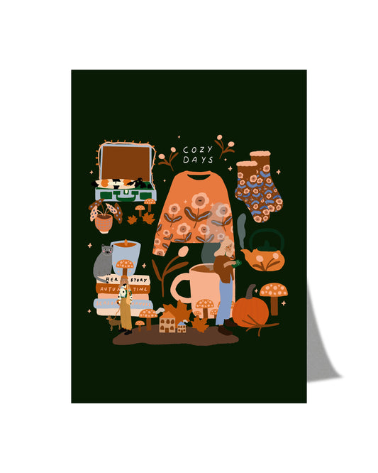 Cozy autumn days - Postcard A6