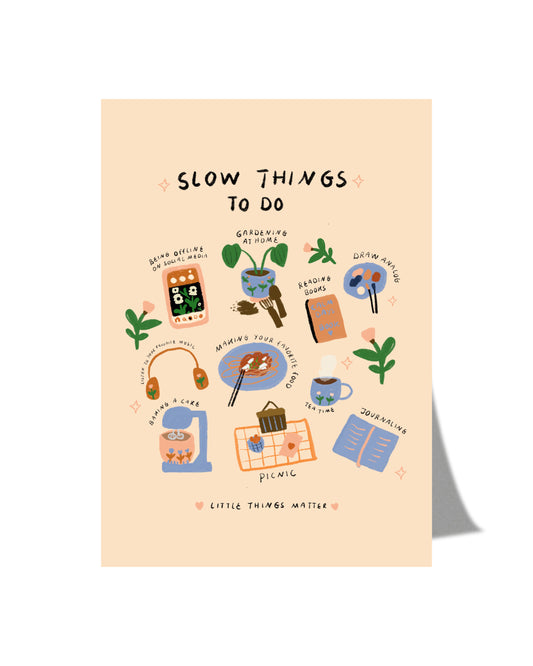 Slow things to do - Postcard A6