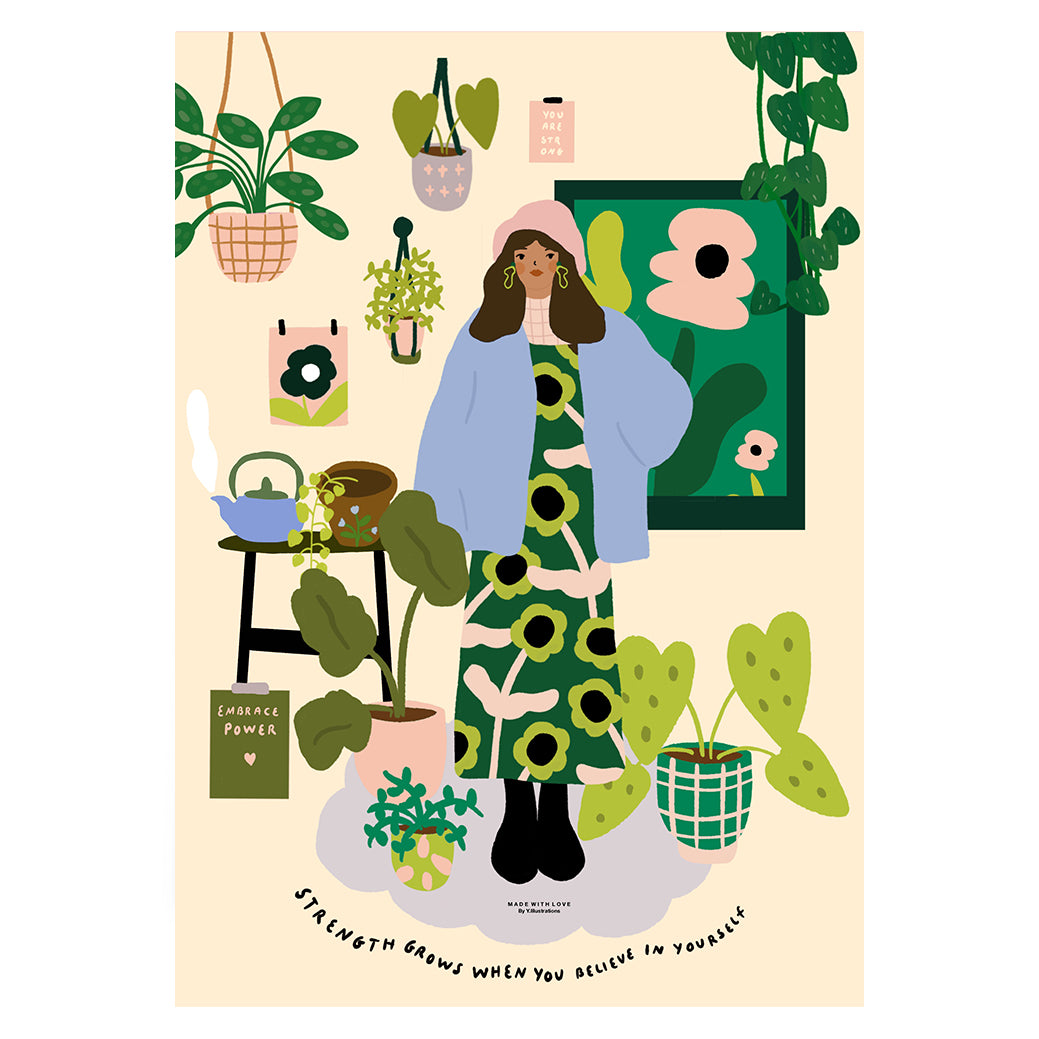 Strength grows when you believe in yourself - A4 PRINT