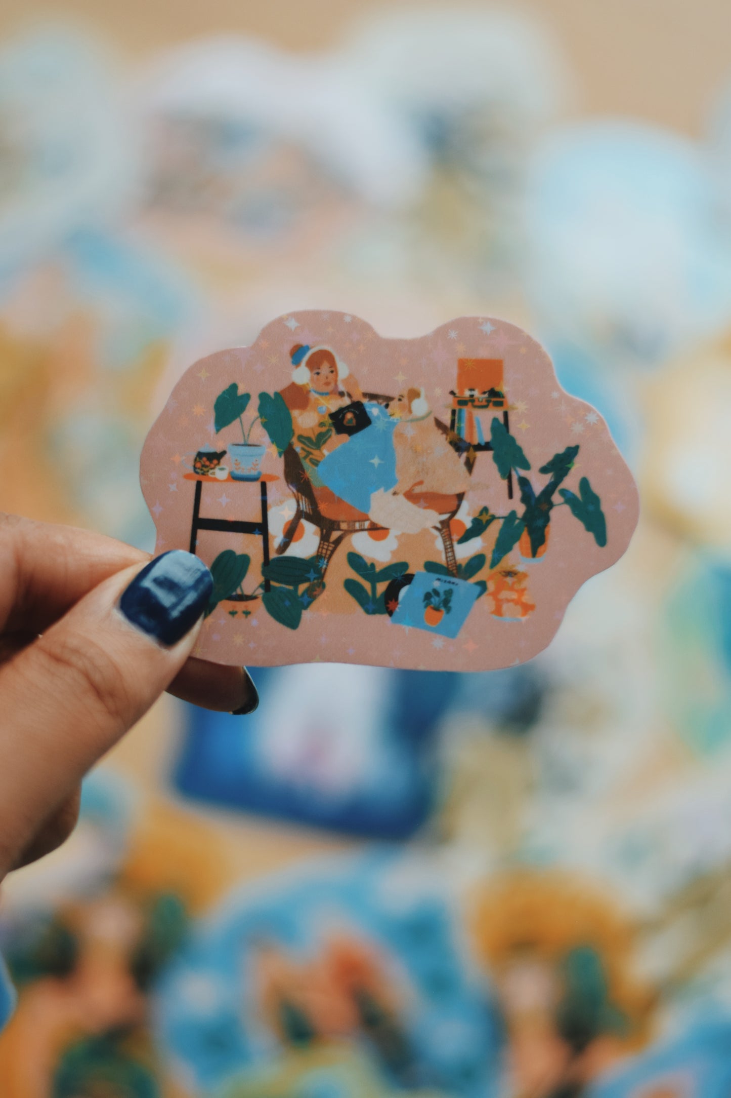Different stickers with holographic, glossy and glitter paper effect / Limited Edition