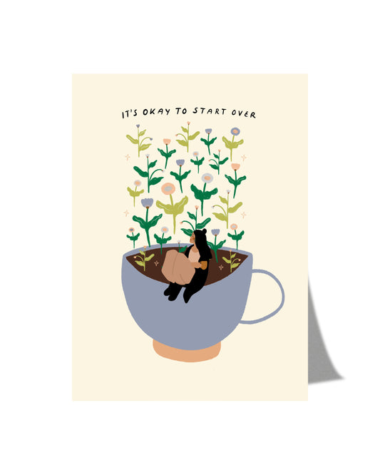 it's okay to start over - Postcard A6