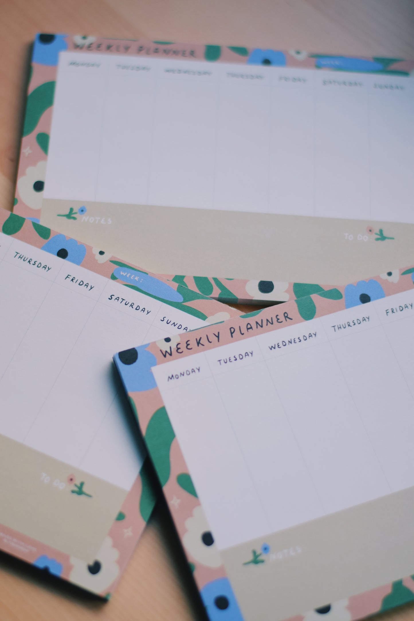 A5 Weekly Planner Flower Pattern (21,0cm x 14,8cm) 50 Sheets