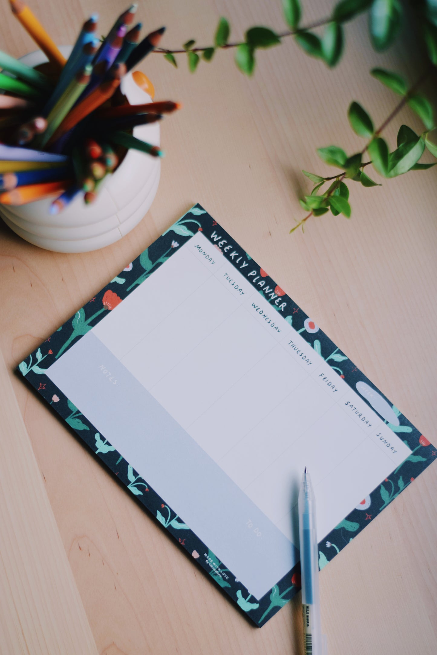 A5 Weekly Planner Flower Pattern (21,0cm x 14,8cm) 50 Sheets