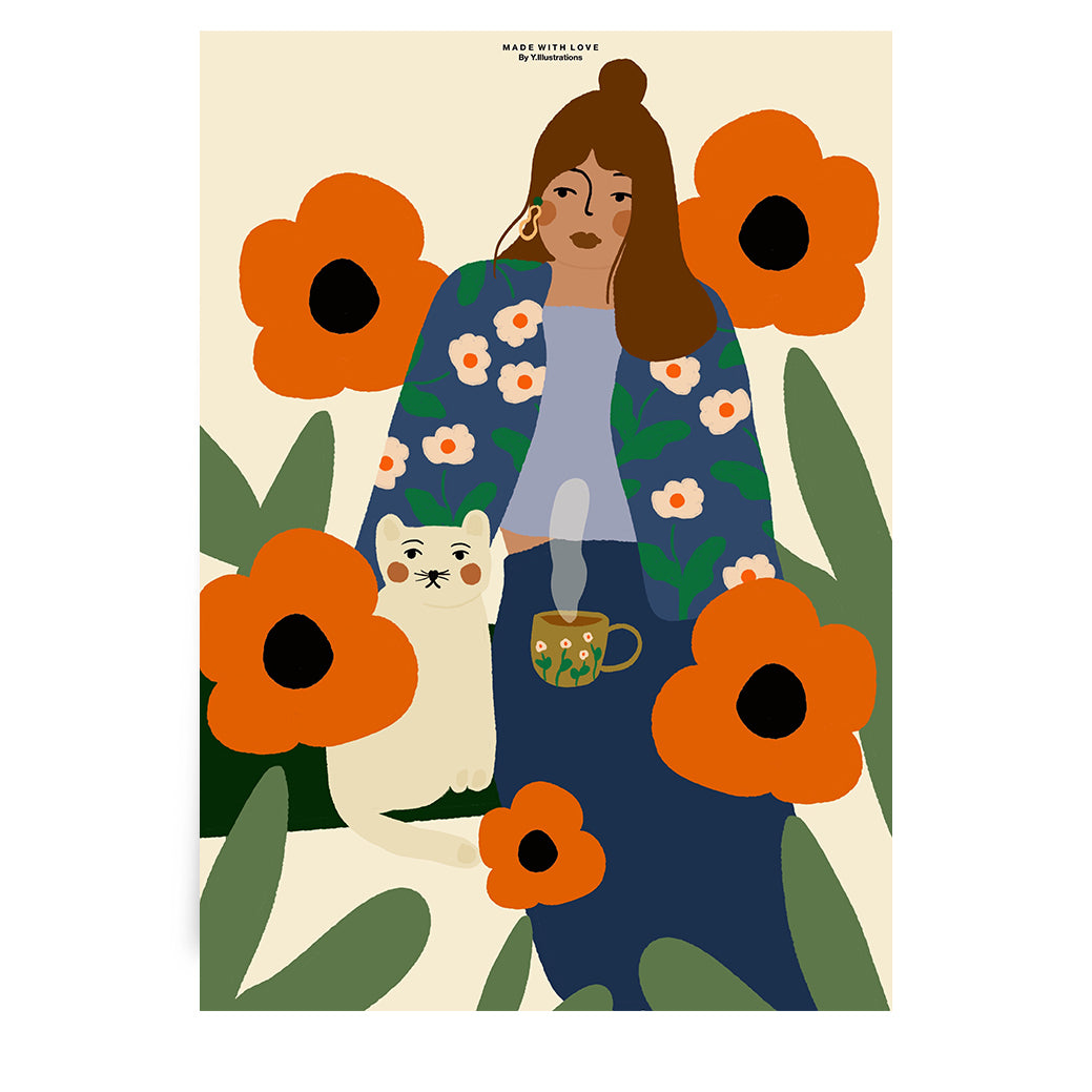 Cat Lady - A4 PRINT / A3 PRINT