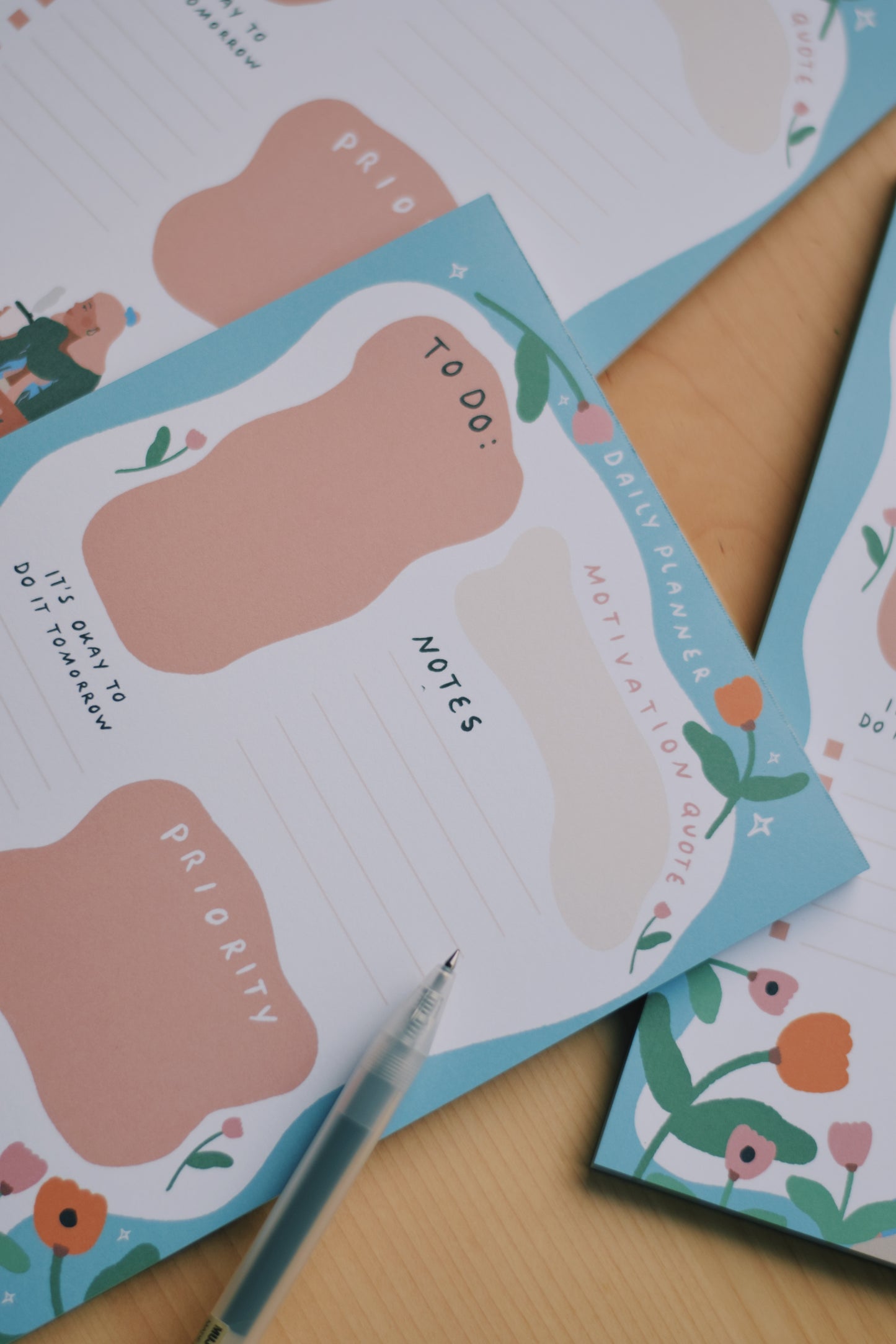 A5 Daily Planner Flower Pattern (14,8cm x 21,0cm)  50 Sheets (Kopie)