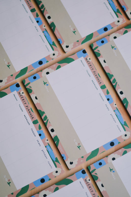 A5 Weekly Planner Flower Pattern (21,0cm x 14,8cm) 50 Sheets