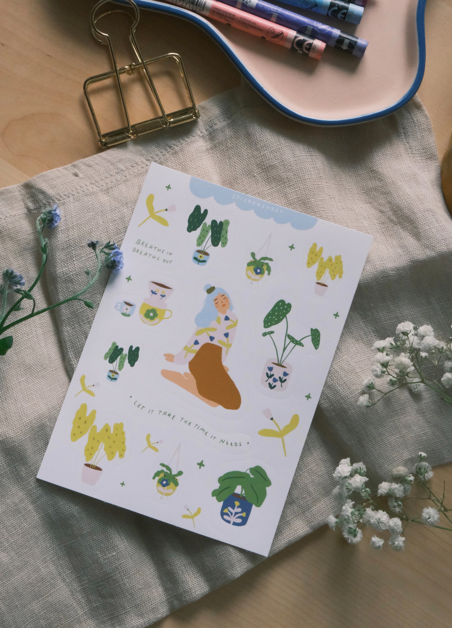 Journal Bundle - (included: Journal, Creative A6 Planner & 2 Postcards, 2 Washi Tape)