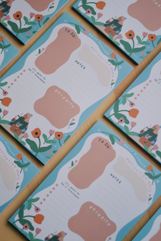 A5 Daily Planner Flower Pattern (14,8cm x 21,0cm)  50 Sheets (Kopie)