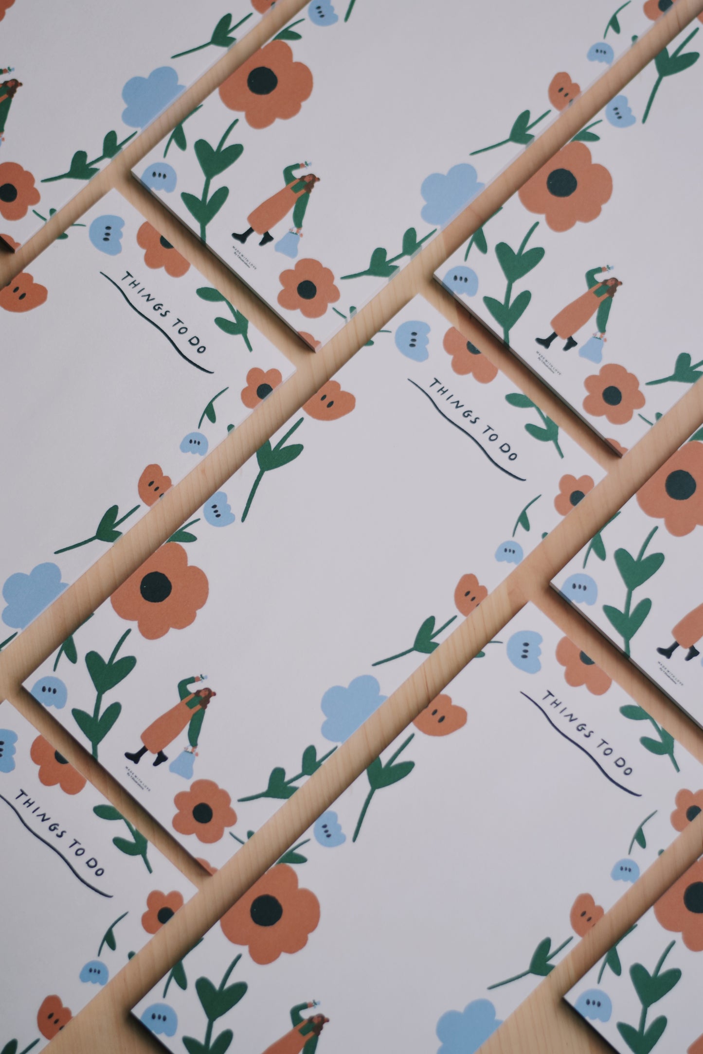 To do list with a colorful Flower Pattern (DIN A LANG)