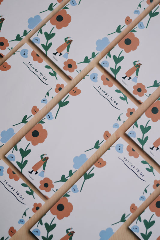 To do list with a colorful Flower Pattern (DIN A LANG)