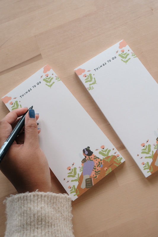To do list with a colorful Flower Pattern (DIN A LANG)