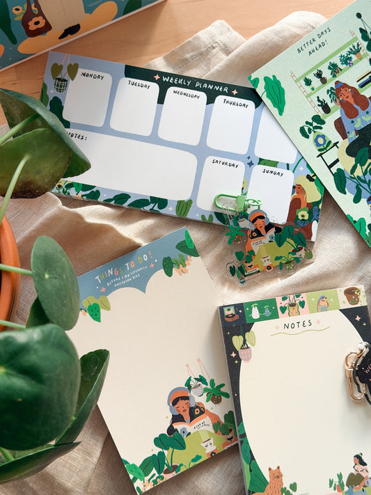 DIN A LANG Weekly Planner Flower Pattern / 50 Sheets