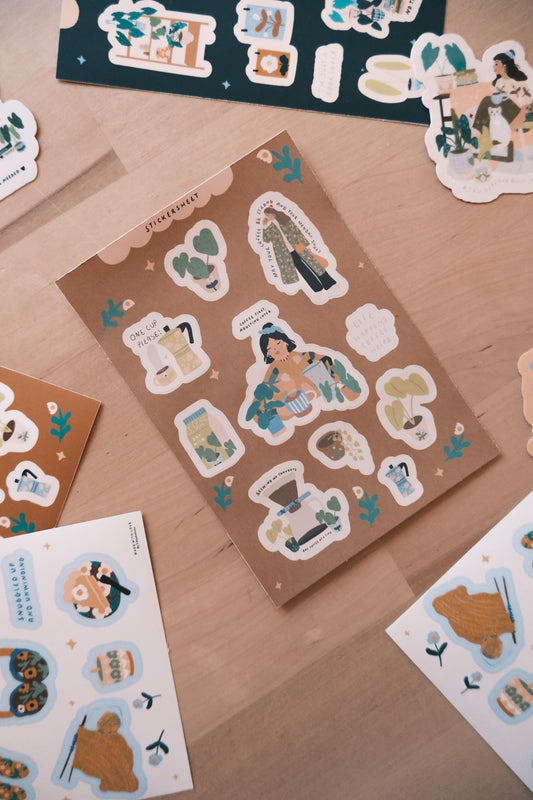 Sticker Sheet Coffee Time