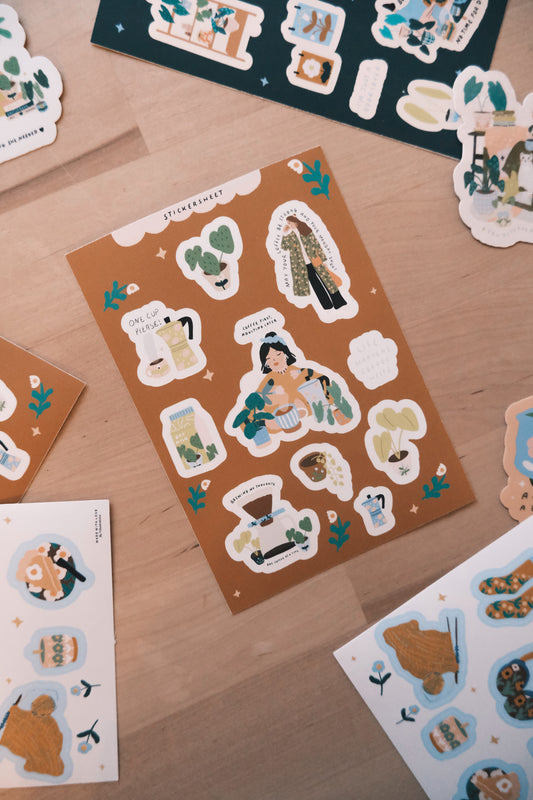 Sticker Sheet Coffee Time