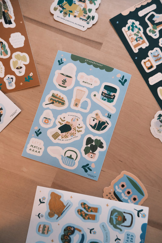 Sticker Sheet Matcha Lover