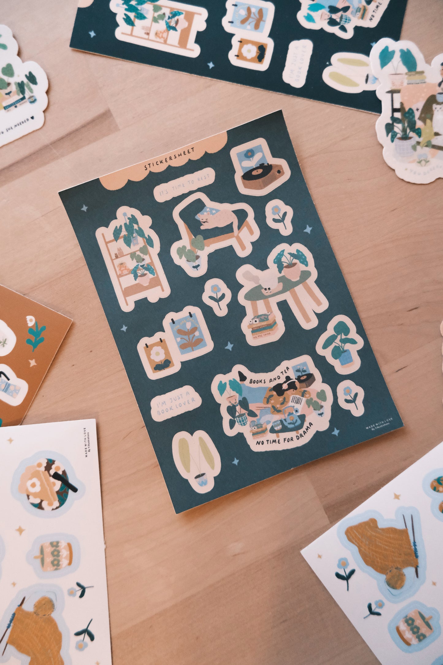 Sticker Sheet Books & Tea