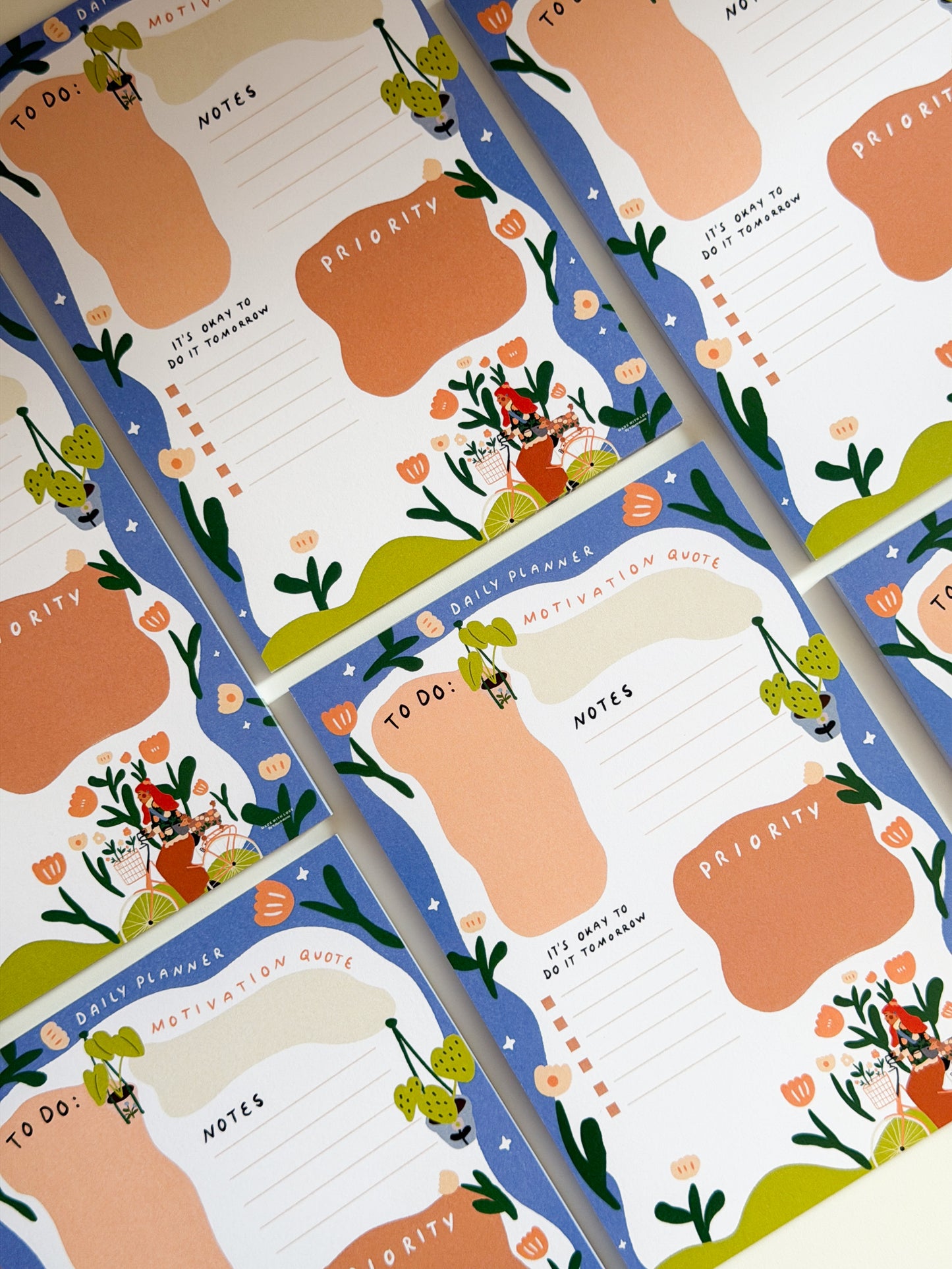 A5 Daily Planner Flower Pattern (14,8cm x 21,0cm)  50 Sheets