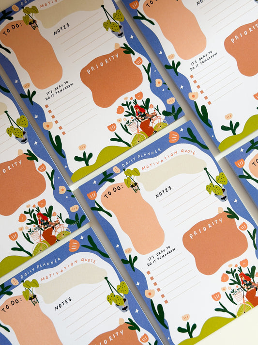 A5 Daily Planner Flower Pattern (14,8cm x 21,0cm)  50 Sheets