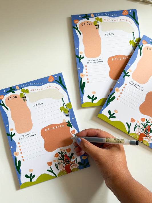 A5 Daily Planner Flower Pattern (14,8cm x 21,0cm)  50 Sheets