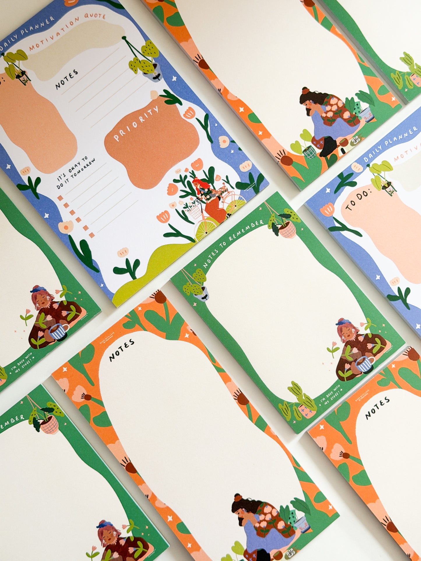A5 Daily Planner Flower Pattern (14,8cm x 21,0cm)  50 Sheets