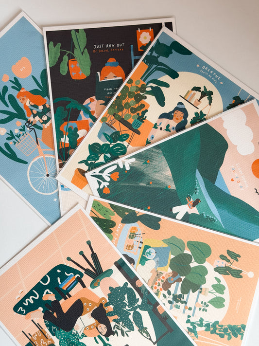 A5 Limited Edition Prints (printed on Watercolor Paper / with white Border)