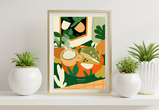 Matcha - Cake & Latte A4 PRINT