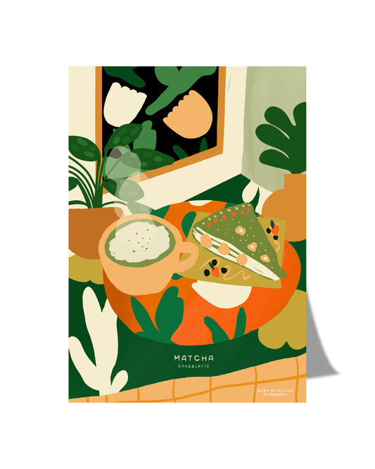 Matcha - Cake & Latte A4 PRINT