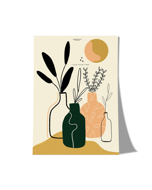 Abstract Vases - Take your time A4 PRINT