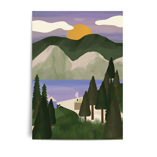 lilac landscape - A4 PRINT