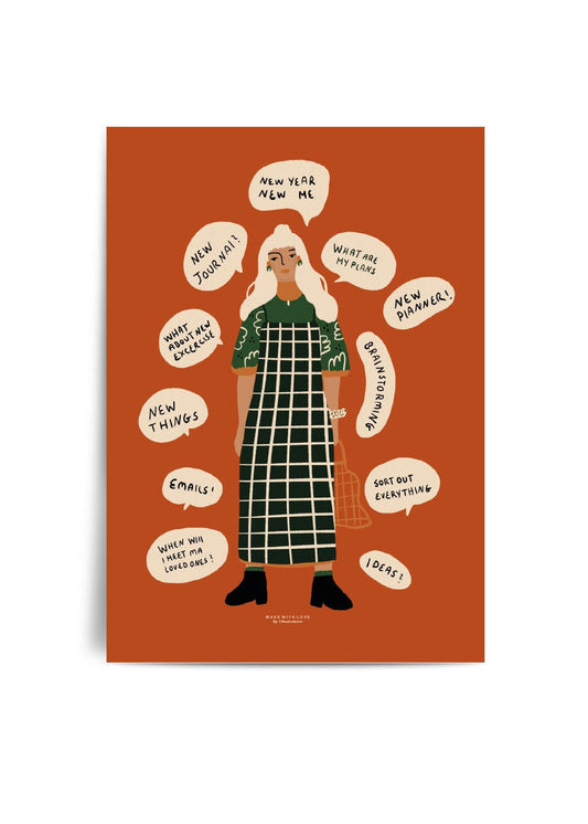 New Year New Me - Postcard A6