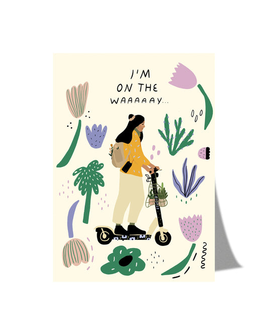I'm on the waaaay! - Postcard A6