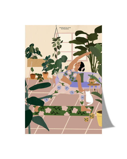 Yoga at Home - (Purple Edition) A4 PRINT